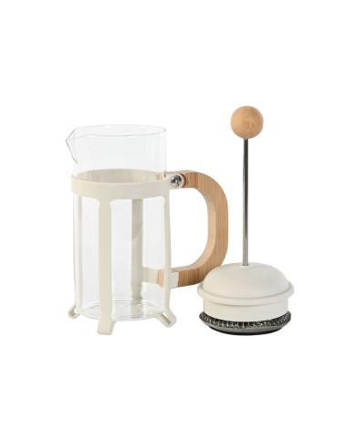 Caffettiera a Stantuffo Home ESPRIT Bianco Naturale Acciaio inossidabile polipropilene 350 ml 13 x 8 x 19 cm Caffettiera a Stantuffo Home ESPRIT Bianco Naturale Acciaio inossidabile polipropilene 350 ml 13 x 8 x 19 cm