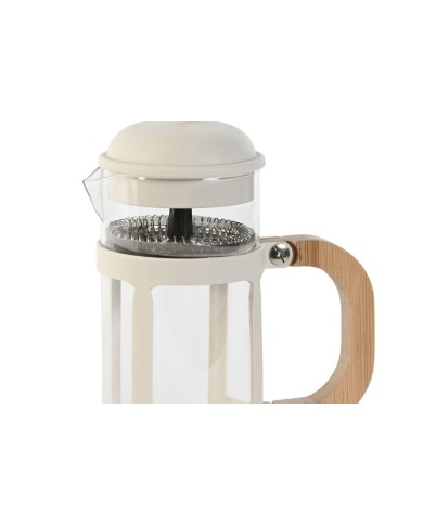 Caffettiera a Stantuffo Home ESPRIT Bianco Naturale Acciaio inossidabile polipropilene 350 ml 13 x 8 x 19 cm Caffettiera a Stantuffo Home ESPRIT Bianco Naturale Acciaio inossidabile polipropilene 350 ml 13 x 8 x 19 cm