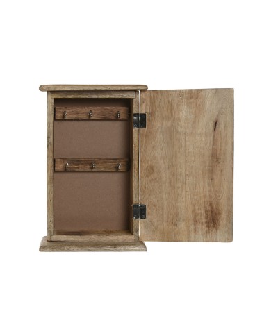 Armadietto portachiavi Home ESPRIT Bianco Naturale 18 x 7,5 x 28 cm