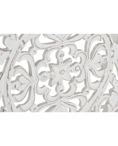 Decorazione da Parete Home ESPRIT Bianco Naturale Mandala Arabo 45 x 3,3 x 95 cm (2 Unità)