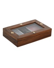 Carte da Gioco Home ESPRIT Acero Acacia 17,7 x 11,5 x 3,7 cm