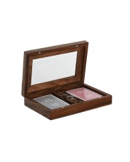 Carte da Gioco Home ESPRIT Acero Acacia 17,7 x 11,5 x 3,7 cm