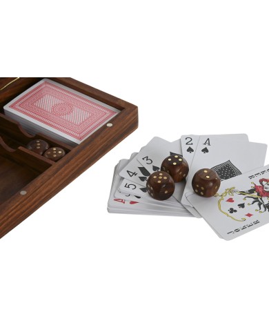 Carte da Gioco Home ESPRIT Acero Acacia 17,7 x 11,5 x 3,7 cm Carte da Gioco Home ESPRIT Acero Acacia 17,7 x 11,5 x 3,7 cm