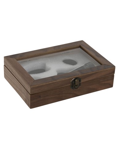 Set di Accessori per il Vino Home ESPRIT Nero Naturale Acciaio inossidabile Legno MDF 21 x 14,5 x 5,4 cm Set di Accessori per il Vino Home ESPRIT Nero Naturale Acciaio inossidabile Legno MDF 21 x 14,5 x 5,4 cm