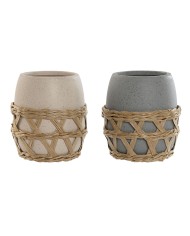 Dispenser di Sapone Home ESPRIT Nero Grigio Crema ABS Dolomite (2 Unità) Dispenser di Sapone Home ESPRIT Nero Grigio Crema ABS Dolomite (2 Unità)