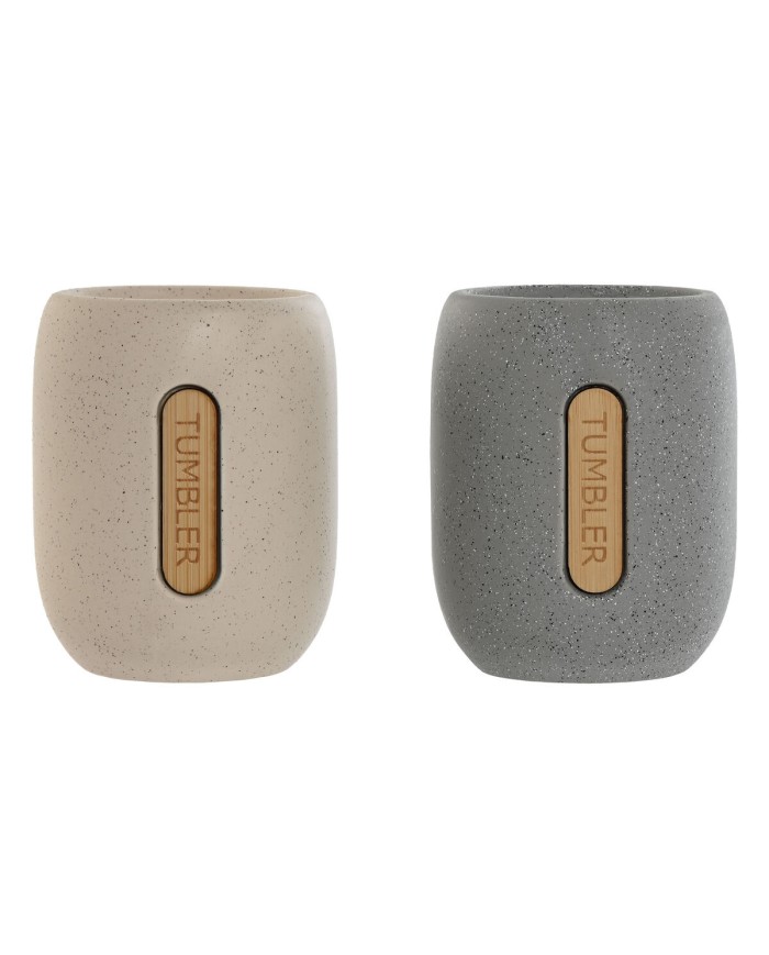 Portaspazzolini da Denti Home ESPRIT Grigio Crema Dolomite 8,5 x 7 x 11 cm (2 Unità) Portaspazzolini da Denti Home ESPRIT Grigio Crema Dolomite 8,5 x 7 x 11 cm (2 Unità)