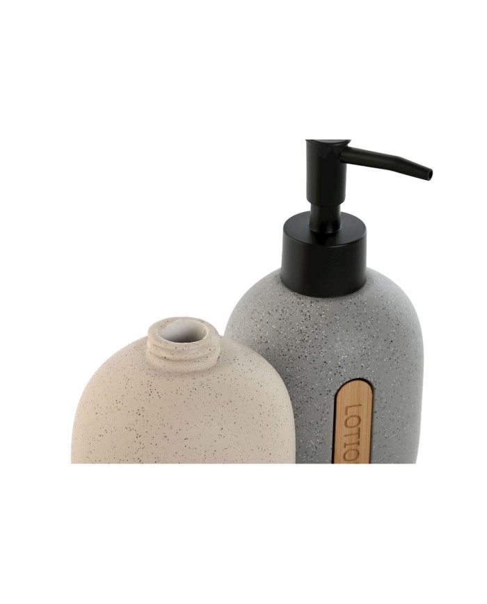 Dispenser di Sapone Home ESPRIT Nero Grigio Crema ABS Dolomite (2 Unità) Dispenser di Sapone Home ESPRIT Nero Grigio Crema ABS Dolomite (2 Unità)
