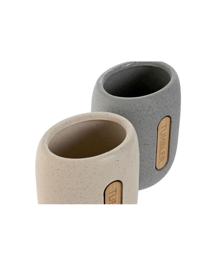 Portaspazzolini da Denti Home ESPRIT Grigio Crema Dolomite 8,5 x 7 x 11 cm (2 Unità) Portaspazzolini da Denti Home ESPRIT Grigio Crema Dolomite 8,5 x 7 x 11 cm (2 Unità)