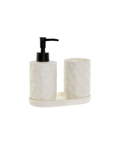 Set da Bagno Home ESPRIT Bianco ABS Dolomite 17,5 x 9,5 x 18 cm 3 Pezzi Set da Bagno Home ESPRIT Bianco ABS Dolomite 17,5 x 9,5 x 18 cm 3 Pezzi