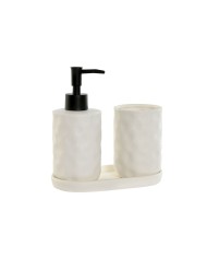 Set da Bagno Home ESPRIT Crema Terracotta ABS Dolomite 17 x 9 x 2 cm 3 Pezzi (2 Unità)