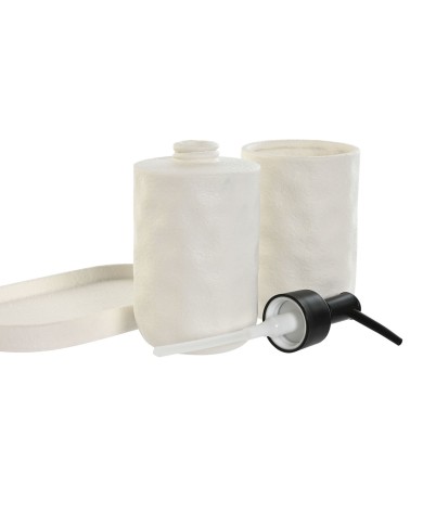 Set da Bagno Home ESPRIT Bianco ABS Dolomite 17,5 x 9,5 x 18 cm 3 Pezzi Set da Bagno Home ESPRIT Bianco ABS Dolomite 17,5 x 9,5 x 18 cm 3 Pezzi