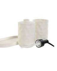 Set da Bagno Home ESPRIT Bianco ABS Dolomite 17,5 x 9,5 x 18 cm 3 Pezzi