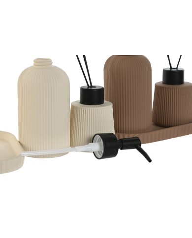 Set da Bagno Home ESPRIT Crema Terracotta ABS Dolomite 17 x 9 x 2 cm 3 Pezzi (2 Unità) Set da Bagno Home ESPRIT Crema Terracotta ABS Dolomite 17 x 9 x 2 cm 3 Pezzi (2 Unità)