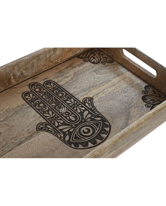 Set di Vassoi Home ESPRIT Naturale Legno di mango 43,5 x 27 x 5,5 cm (2 Unità)