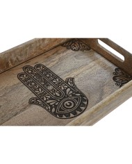 Set di Vassoi Home ESPRIT Naturale Legno di mango 43,5 x 27 x 5,5 cm (2 Unità)