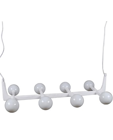 Lampadario Home ESPRIT Bianco Metallo Cristallo 110 x 45 x 23 cm