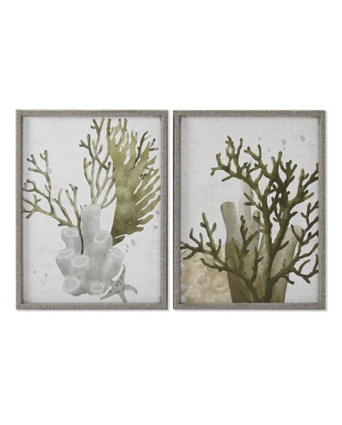Quadro Home ESPRIT Verde Corallo Mediterraneo 45 x 2 x 60 cm (2 Unità) Quadro Home ESPRIT Verde Corallo Mediterraneo 45 x 2 x 60 cm (2 Unità)