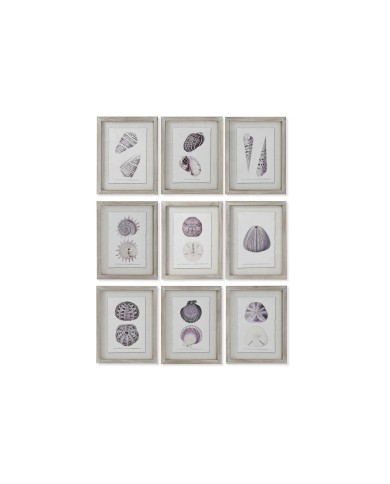 Quadro Home ESPRIT Corallo 35 x 2 x 45 cm (9 Unità)