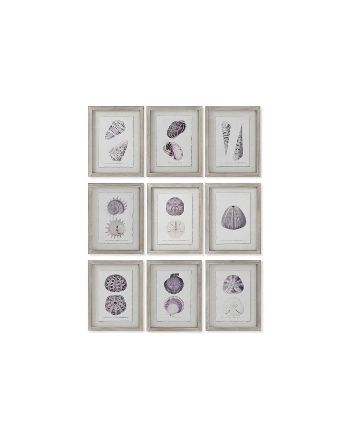 Quadro Home ESPRIT Corallo 35 x 2 x 45 cm (9 Unità)