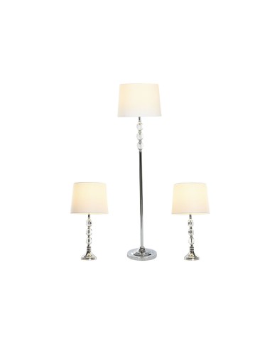Lampada da Terra Home ESPRIT Bianco Argentato 50 W 220 V 35 x 35 x 150 cm (3 Pezzi) Lampada da Terra Home ESPRIT Bianco Argentato 50 W 220 V 35 x 35 x 150 cm (3 Pezzi)