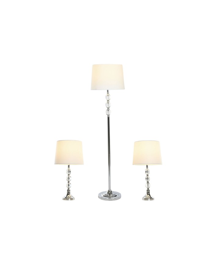 Lampada da Terra Home ESPRIT Bianco Argentato 50 W 220 V 35 x 35 x 150 cm (3 Pezzi)