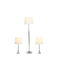 Lampada da Terra Home ESPRIT Bianco Argentato 50 W 220 V 35 x 35 x 150 cm (3 Pezzi)