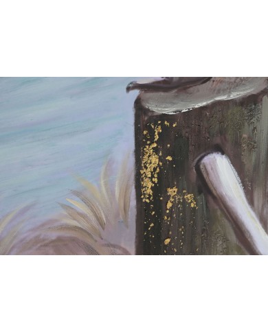 Quadro Home ESPRIT Uccelli Mediterraneo 80 x 3 x 80 cm (2 Unità)