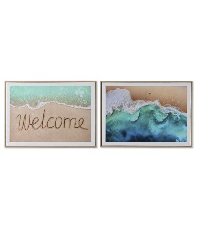 Quadro Home ESPRIT Spiaggia Mediterraneo 72,5 x 3 x 52,5 cm (2 Unità)