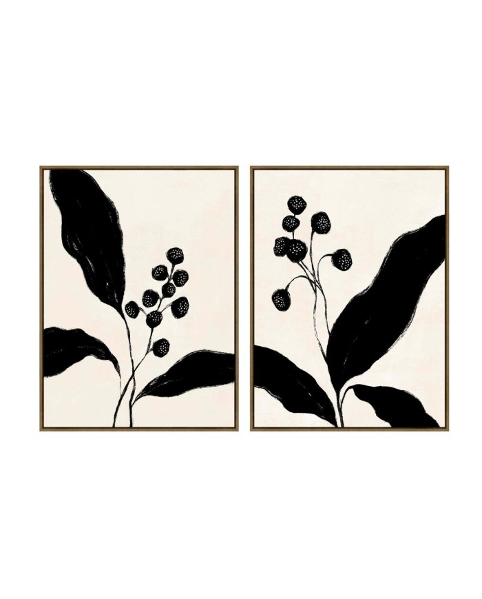 Quadro Home ESPRIT Nero Beige Fiore Città 75 x 4 x 100 cm (2 Unità) Quadro Home ESPRIT Nero Beige Fiore Città 75 x 4 x 100 cm (2 Unità)