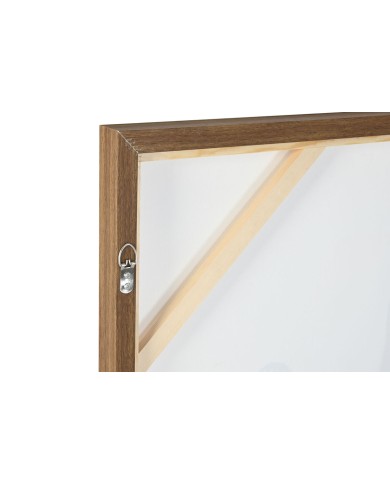 Quadro Home ESPRIT Nero Beige Fiore Città 75 x 4 x 100 cm (2 Unità)