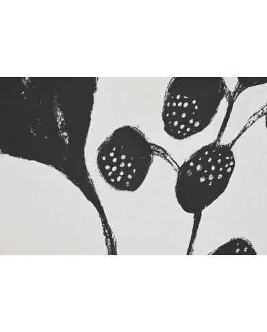 Quadro Home ESPRIT Nero Beige Fiore Città 75 x 4 x 100 cm (2 Unità)