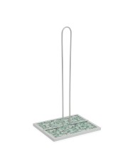 Portarotolo di Carta da Cucina Versa Fiori Metallo Acciaio Legno MDF 16,5 x 31 x 13 cm