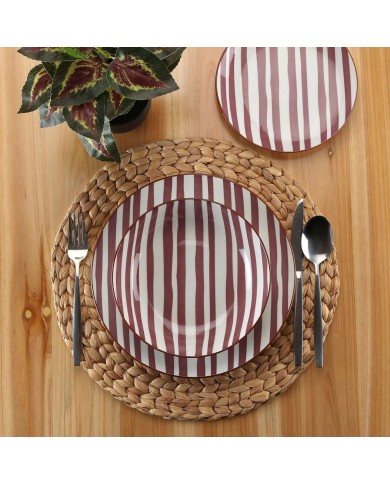 Set di Stoviglie Versa Venecia 18 Pezzi Marrone Porcellana