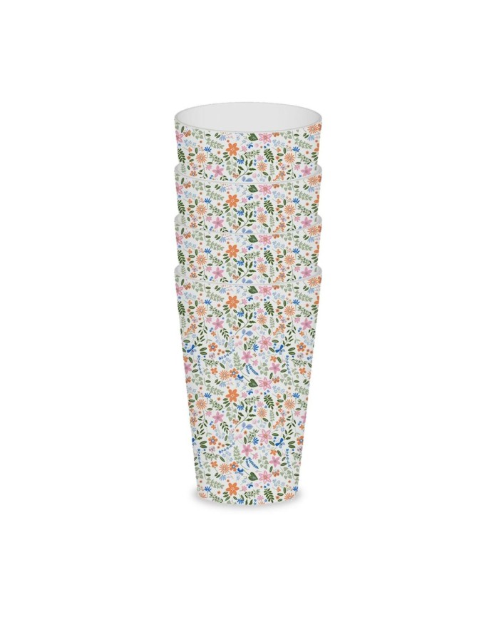 Set di Bicchieri Versa Polietilene RPET Fiori 4 Pezzi Set di Bicchieri Versa Polietilene RPET Fiori 4 Pezzi