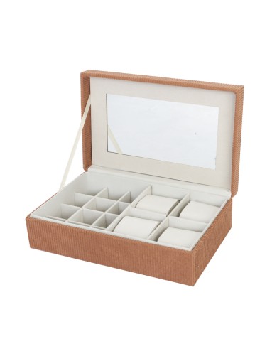 Scatola-Portagioie Versa Poliestere Cartone Specchio 16 x 7,8 x 25 cm