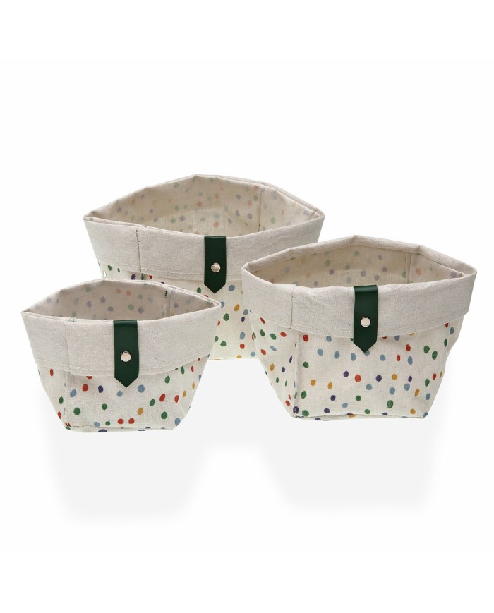 Set di Cestini Versa Dotty 14 x 14 x 14 cm Set di Cestini Versa Dotty 14 x 14 x 14 cm