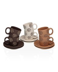 Set di Tazze e Piatti Versa Porcellana Fiori