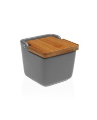 Portasale con Coperchio Versa Ceramica Limone 8,8 x 8,5 x 8,8 cm Portasale con Coperchio Versa Ceramica Limone 8,8 x 8,5 x 8,8 cm