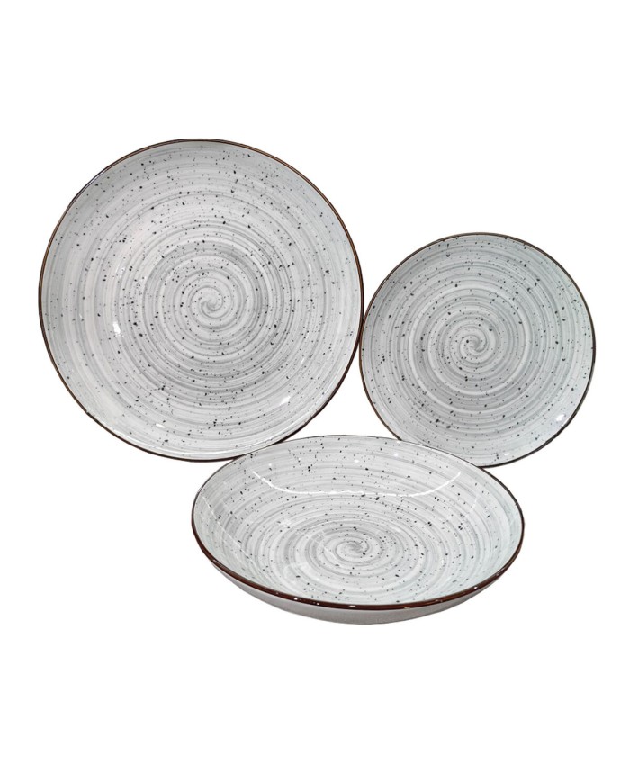 Servizio di Piatti Versa Lua Grigio Porcellana 18 Pezzi Servizio di Piatti Versa Lua Grigio Porcellana 18 Pezzi