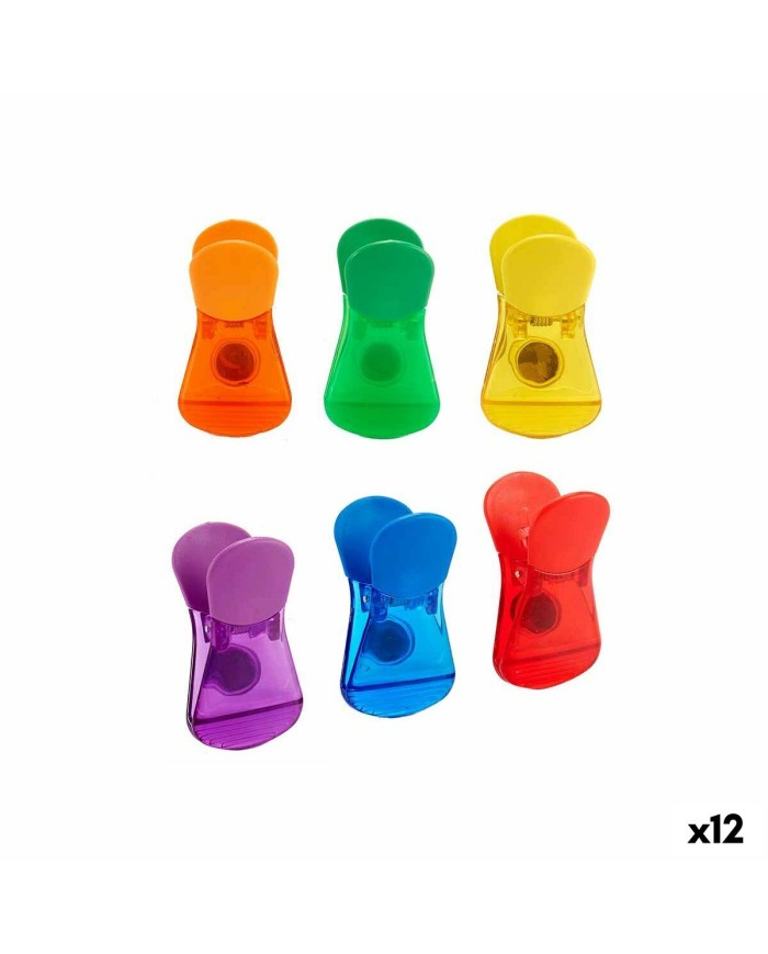 Molette per Chiudere le Buste Kinvara CK60429 Multicolore Plastica Magnetico 6 Pezzi (12 Unità)