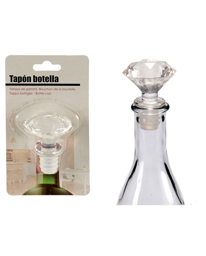 Tappo ermetico per bottiglie Kinvara 25013 Trasparente 4,5 x 14,5 x 8,5 cm Diamante (12 Unità)