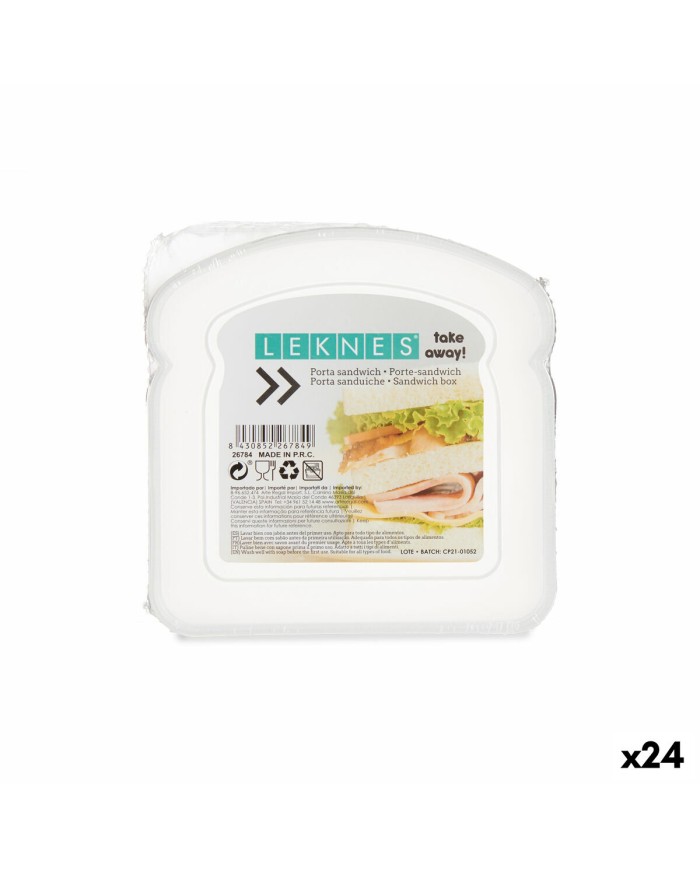 Contenitore per Sandwich Leknes 47034E Trasparente Plastica 12 x 4 x 12 cm (24 Unità) Contenitore per Sandwich Leknes 47034E Trasparente Plastica 12 x 4 x 12 cm (24 Unità)