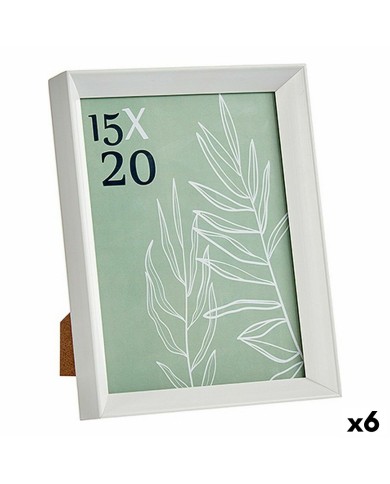 Cornice Portafoto WPC0235MG-3-WH Bianco Vetro Plastica (6 Unità) Cornice Portafoto WPC0235MG-3-WH Bianco Vetro Plastica (6 Unità)