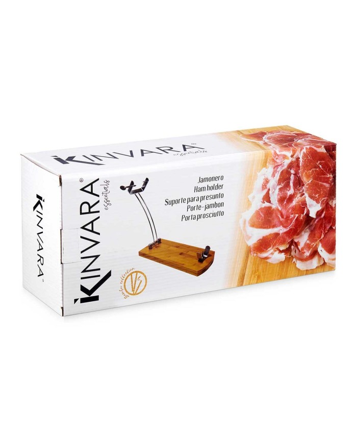 Porta Prosciutto di Legno Kinvara JWHH-3014 Naturale Metallo Bambù 47 x 16,5 x 36 cm Porta Prosciutto di Legno Kinvara JWHH-3014 Naturale Metallo Bambù 47 x 16,5 x 36 cm