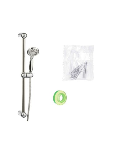 Set doccia Berilo 168 Bianco Argentato Metallo Set doccia Berilo 168 Bianco Argentato Metallo