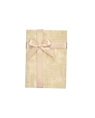 Set di Scatole Decorative Pincello 139 Beige Cartone Righe Fiocco 3 Pezzi