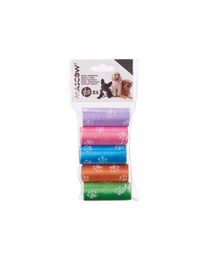 Borse igieniche Multicolore Plastica Animali Domestici 5 Pezzi (12 Unità)