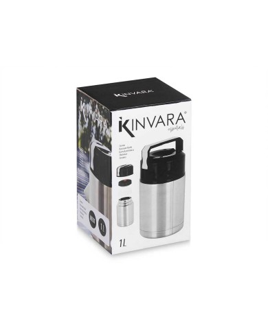 Thermos per Alimenti Kinvara Acero Nero Metallo polipropilene 1 L 11,5 x 19,5 x 11,5 cm Thermos per Alimenti Kinvara Acero Nero Metallo polipropilene 1 L 11,5 x 19,5 x 11,5 cm