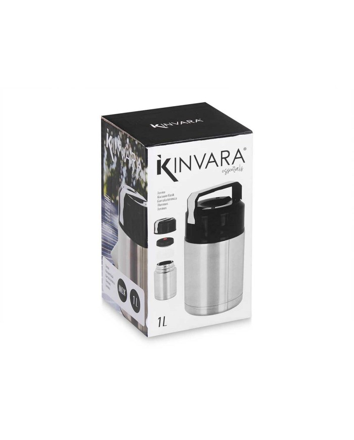 Thermos per Alimenti Kinvara Acero Nero Metallo polipropilene 1 L 11,5 x 19,5 x 11,5 cm Thermos per Alimenti Kinvara Acero Nero Metallo polipropilene 1 L 11,5 x 19,5 x 11,5 cm