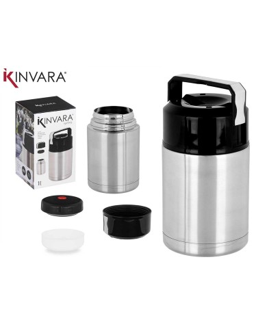 Thermos per Alimenti Kinvara Acero Nero Metallo polipropilene 1 L 11,5 x 19,5 x 11,5 cm Thermos per Alimenti Kinvara Acero Nero Metallo polipropilene 1 L 11,5 x 19,5 x 11,5 cm